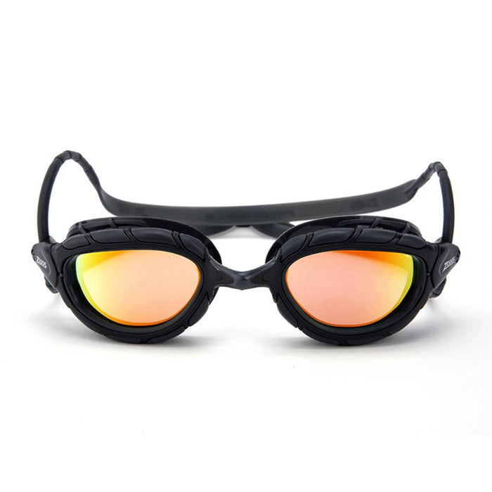Schwimmbrille Predator Titan Grau-Schwarz Verspiegelte-Orange Linsen Standard Zoggs 461065GYBKMORR