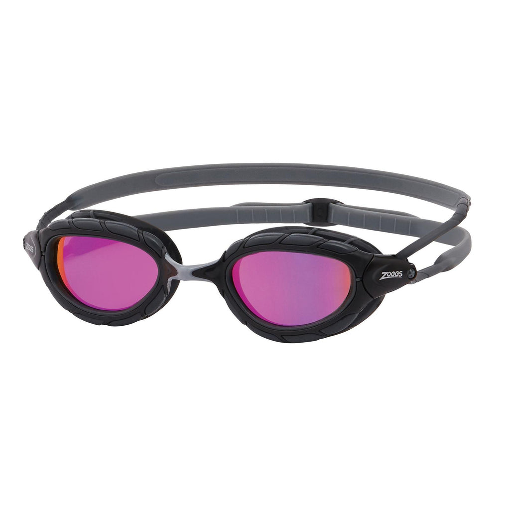 Schwimmbrille Predator Titan Grau-Schwarz Verspiegelte-Pink Linsen Standard Zoggs 461065GYBKMPKR