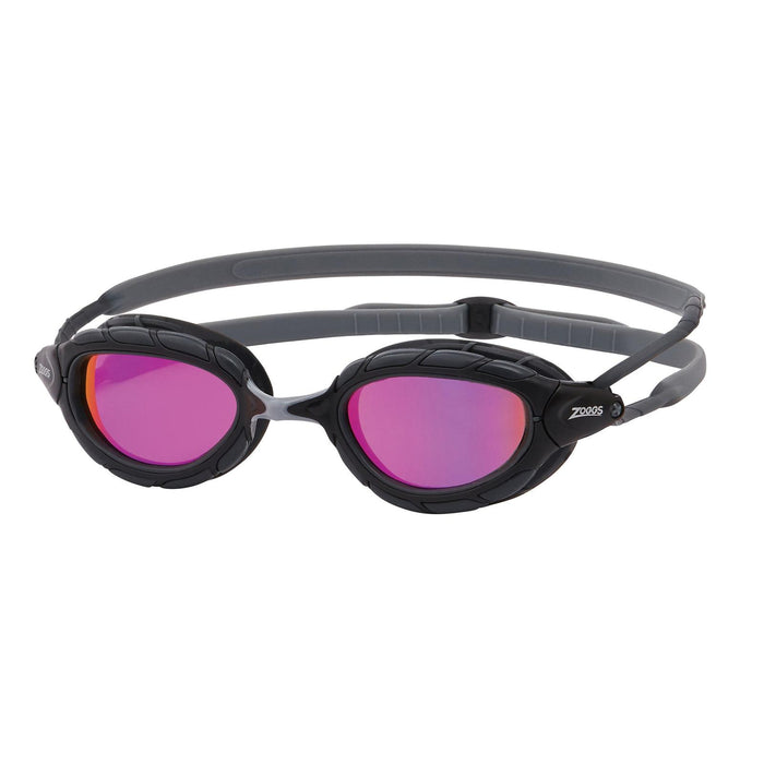 Schwimmbrille Predator Titan Grau-Schwarz Verspiegelte-Pink Linsen Standard Zoggs 461065GYBKMPKR