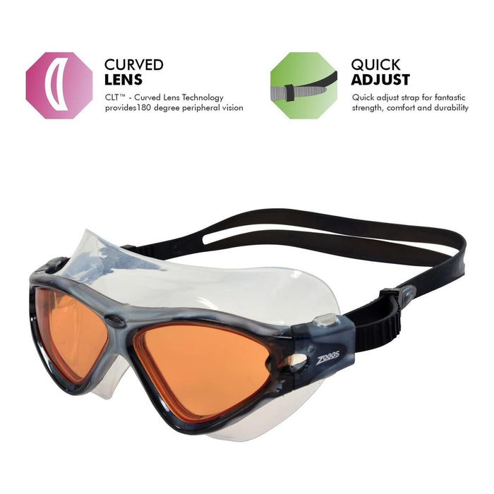 Schwimmmaske Tri Vision Grau-Schwarz Getönte Kupferlinsen Zoggs 461075GYBKTCP