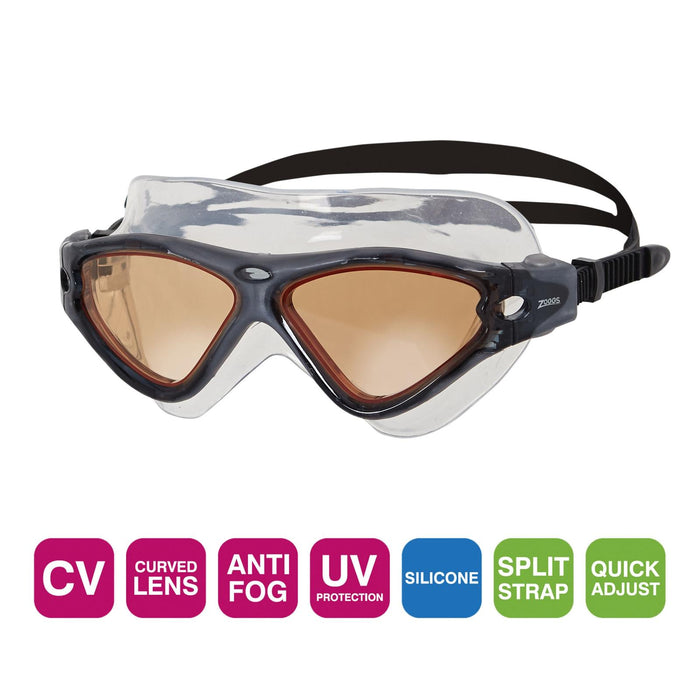 Schwimmmaske Tri Vision Grau-Schwarz Getönte Kupferlinsen Zoggs 461075GYBKTCP