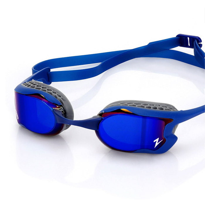 Schwimmbrille Raptor Hcb Titan Blau-Grau Verspiegelte-Dunkel-Blau Linsen Zoggs 461085BLGYMDB