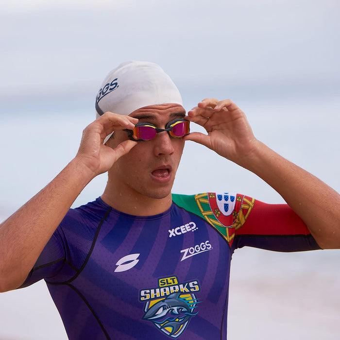 Schwimmbrille Raptor Hcb Titan Grau-Schwarz Verspiegelte-Rote Linsen Zoggs 461085GYBKMRD