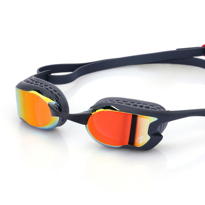 Schwimmbrille Raptor Hcb Titan Grau-Schwarz Verspiegelte-Rote Linsen Zoggs 461085GYBKMRD