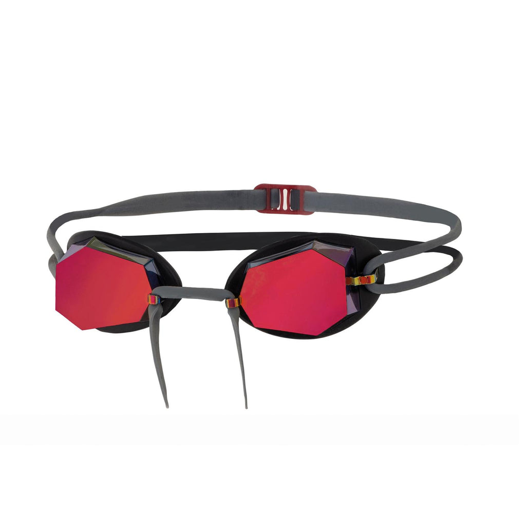 Schwimmbrille Diamond Titan-Grau-Schwarz Verspiegelte Rote Linsen Zoggs 461090GYBKMRD