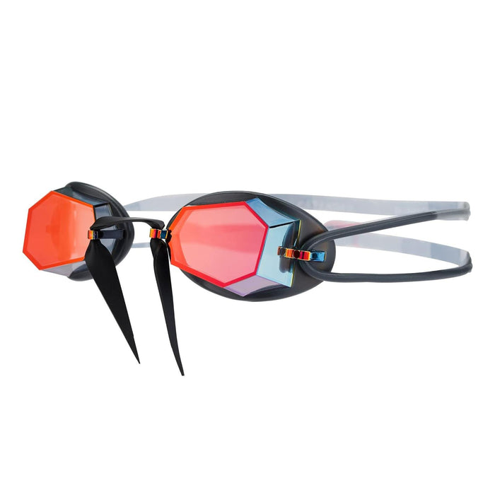 Schwimmbrille Diamond Titan-Grau-Schwarz Verspiegelte Rote Linsen Zoggs 461090GYBKMRD