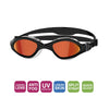 Schwimmbrille Tiger Lsr+ Titan Schwarz-Grau Gespiegeltes-Rot Linsen Regular Zoggs 461092BKGYMRDR