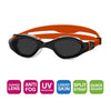 Schwimmbrille Tiger Lsr+ Schwarz-Orange Tönung-Rauch Linsen Regular Zoggs 461093BKORTSMR