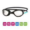Schwimmbrille Tiger Lsr+ Schwarz-Türkis-Klar Regular Zoggs 461093BKTQCLRR