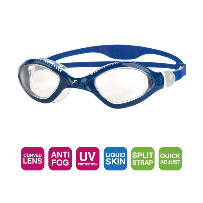 Schwimmbrille Tiger Lsr+ Blau-Weiß-Klar Regular Zoggs 461093BLWHCLRR