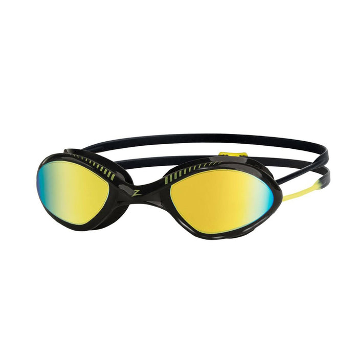 Schwimmbrille Tiger Titan Schwarz-Gelb Gespiegeltes-Limette Linsen Regular Zoggs 461094BKYLMLMR