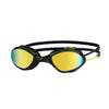 Schwimmbrille Tiger Titan Schwarz-Gelb Gespiegeltes-Limette Linsen Regular Zoggs 461094BKYLMLMR