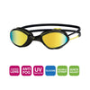 Schwimmbrille Tiger Titan Schwarz-Gelb Gespiegeltes-Limette Linsen Regular Zoggs 461094BKYLMLMR