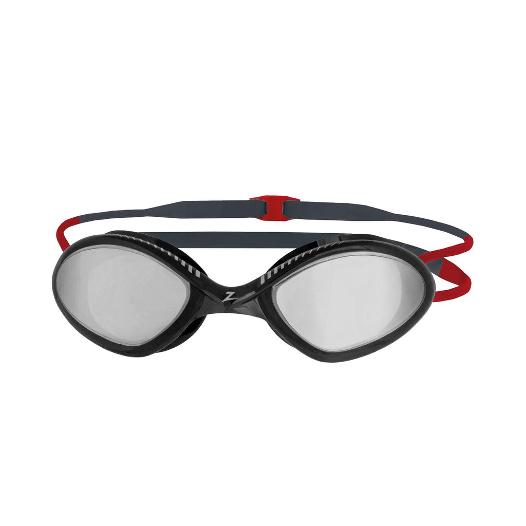 Schwimmbrille Tiger Titan Grau-Rot Gespiegeltes-Rauch Linsen Regular Zoggs 461094GYRDMSMR
