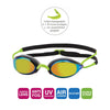 Schwimmbrille Fusion Air Titan Schwarz-Limette Gespiegeltes-Gold Linsen Zoggs 461106BKLMMGD