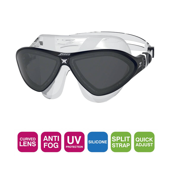 Schwimmmaske Horizon Flex Klar-Schwarz Getönt-Rauch Zoggs 461108CLBKTSM