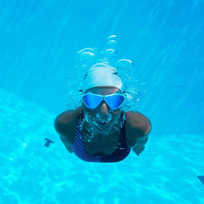 Schwimmmaske Horizon Flex Titan Klar-Weiß Spiegellinsen-Blau Zoggs 461109CLWHMBL