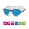 Schwimmmaske Horizon Flex Titan Klar-Weiß Spiegellinsen-Blau Zoggs 461109CLWHMBL