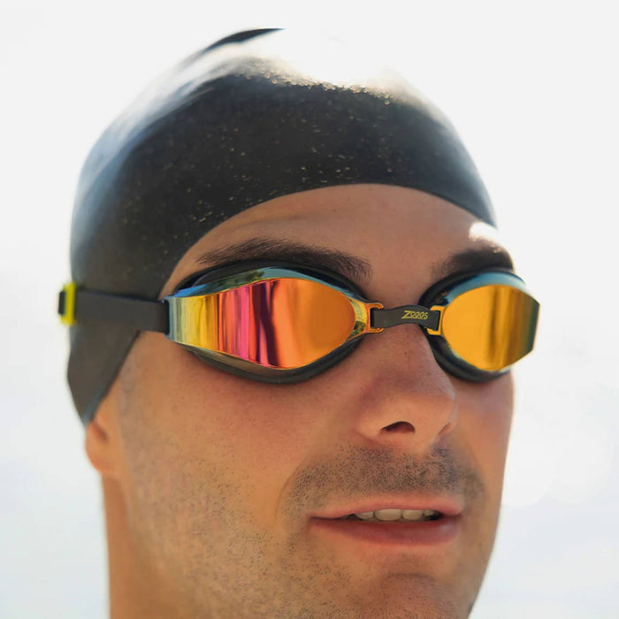 Schwimmbrille Endura Max Titan Schwarz-Gelb Spiegellinsen-Violett Zoggs 461111BKYLMVI