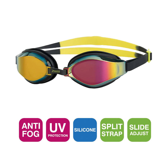 Schwimmbrille Endura Max Titan Schwarz-Gelb Spiegellinsen-Violett Zoggs 461111BKYLMVI