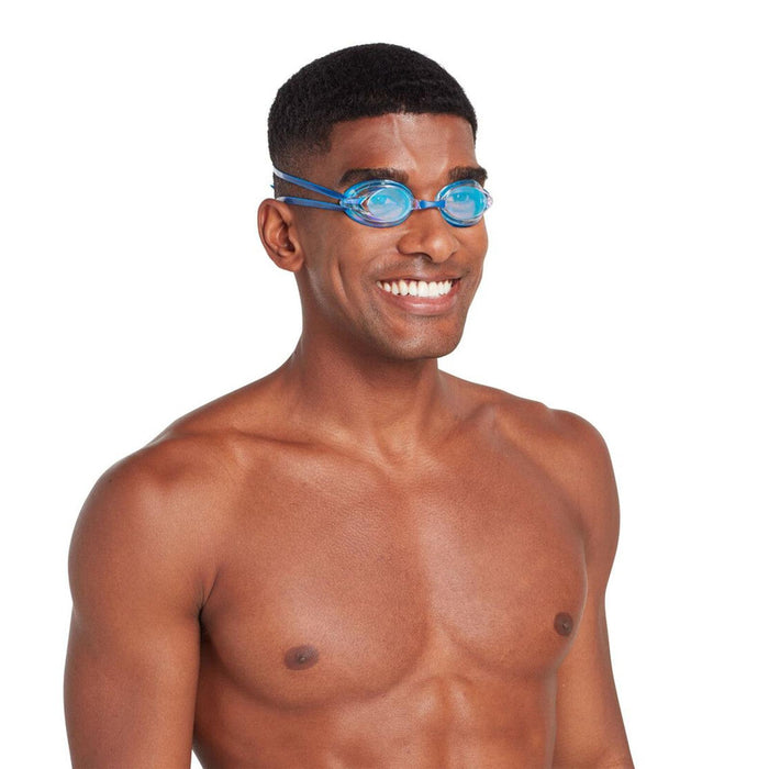 Schwimmbrille Racer Titan Blau-Hell Spiegellinsen-Klar Zoggs 461112BLLBMCL