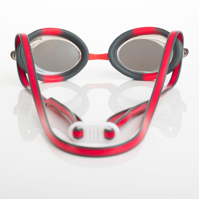 Schwimmbrille Racer Titan Grau-Rot Spiegellinsen-Gold Zoggs 461112GYRDMGD