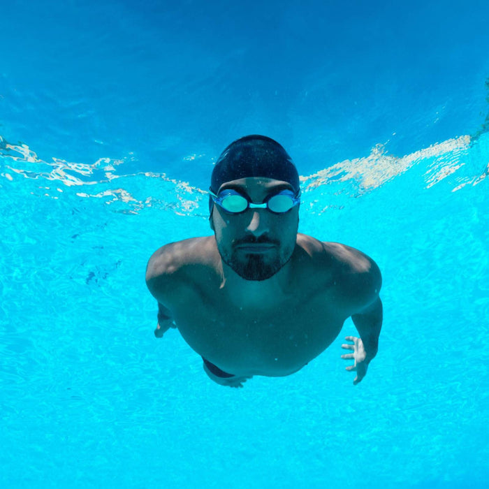 Schwimmbrille Racer Titan Violett-Türkis Spiegellinsen-Blau Zoggs 461112VITQMBL