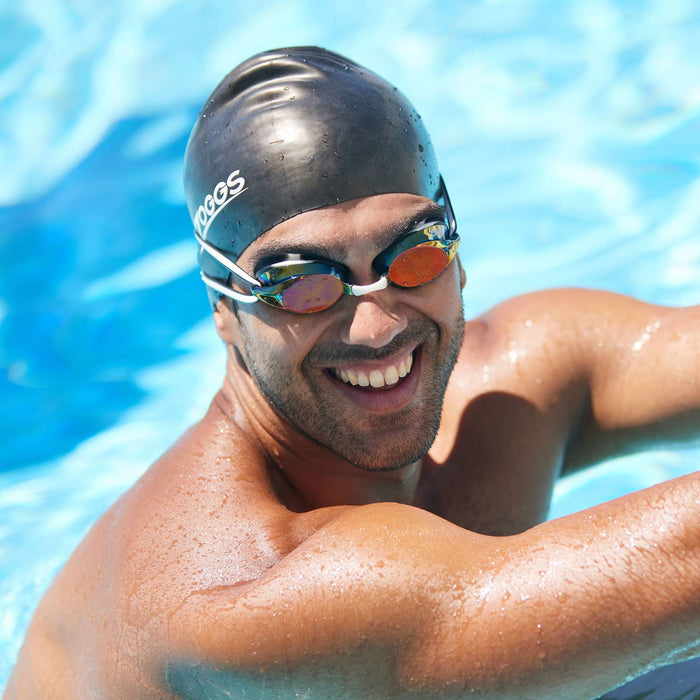 Schwimmbrille Racer Titan Violett-Türkis Spiegellinsen-Blau Zoggs 461112VITQMBL