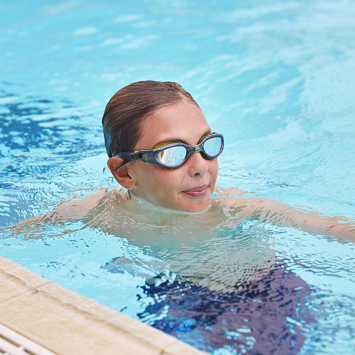 Schwimmbrille Phantom Elite Mirror Junior Schwarz-Lime Spiegel-Rauch Linsen Zoggs 461316BKLMMSM