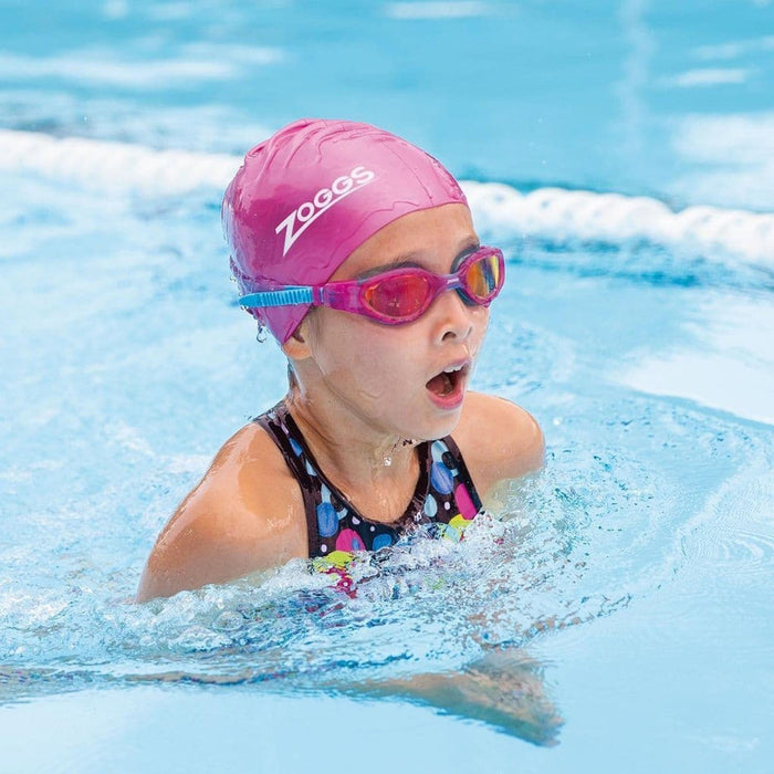 Schwimmbrille Phantom Elite Mirror Junior Pink-Blau Spiegel-Rot Linsen Zoggs 461316PKBLMRD