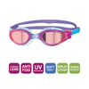 Schwimmbrille Phantom Elite Mirror Junior Pink-Blau Spiegel-Rot Linsen Zoggs 461316PKBLMRD
