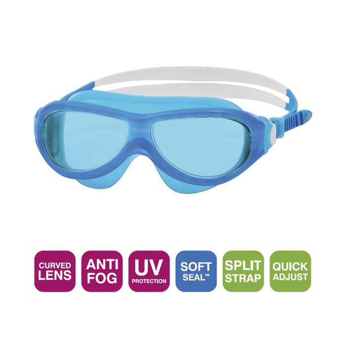 Schwimmmaske Phantom Junior Blau-Weiß Tönung-Blaue Linsen Zoggs 461317BLWHTBL