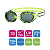 Schwimmbrille Predator Junior Lime-Grau Tönung-Rauch Linsen Zoggs 461319LMGYTSM