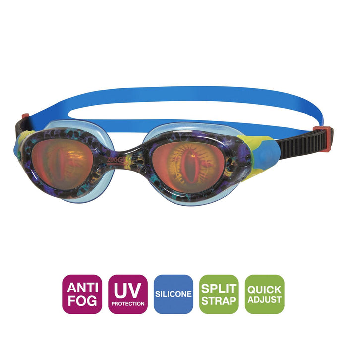 Schwimmbrille Sea Demon Junior Schwarz-Blau Hologramm Linsen Zoggs 461324BKBLHOL