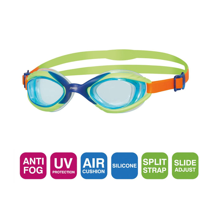 Schwimmbrille Sonic Air 2.0 Junior Grün-Blau Tönung-Blaue Linsen Zoggs 461325GNBLTBL