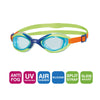 Schwimmbrille Sonic Air 2.0 Junior Grün-Blau Tönung-Blaue Linsen Zoggs 461325GNBLTBL