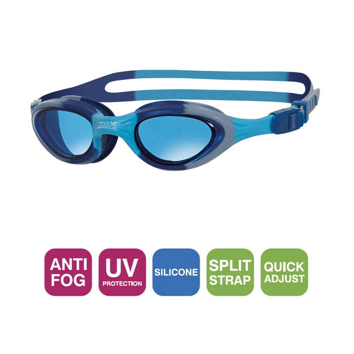 Schwimmbrille Super Seal Junior Blau-Camo Tönung-Blaue Linsen Zoggs 461327BLCMTBL