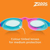 Schwimmbrille Super Seal Junior Pink-Blau Tönung-Blaue Linsen Zoggs 461327PKBLTBL