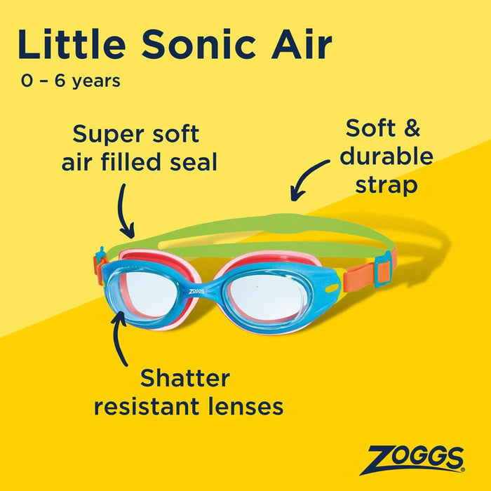Schwimmbrille Little Sonic Air Kids Blau-Orange Tönung-Blaue Linsen Zoggs 461418BLORTBL