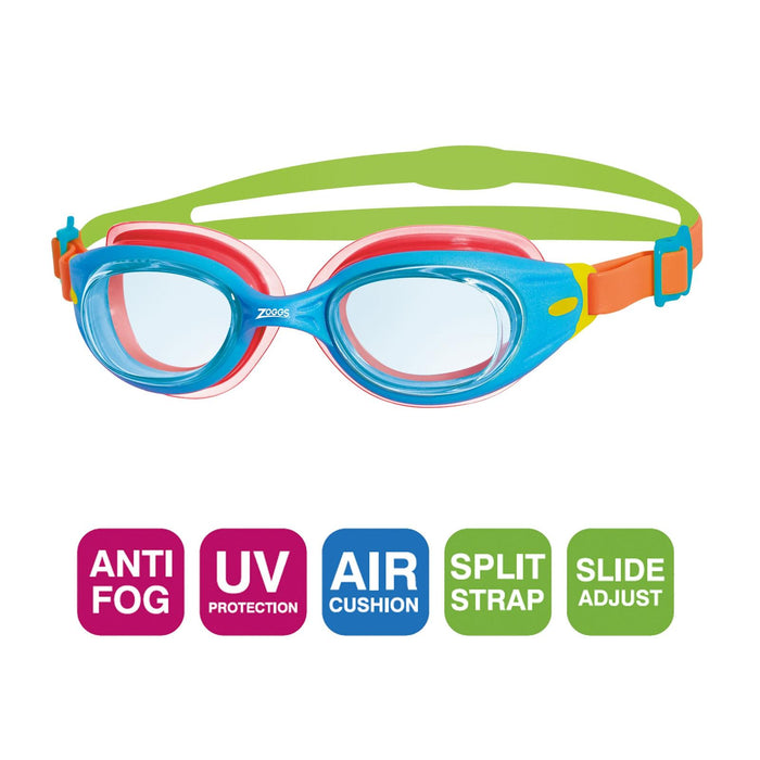 Schwimmbrille Little Sonic Air Kids Blau-Orange Tönung-Blaue Linsen Zoggs 461418BLORTBL