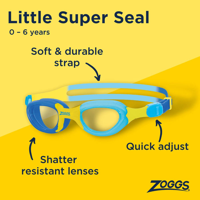 Schwimmbrille Little Super Seal Kids Blau-Gelb Zoggs 461419BLYLCLR