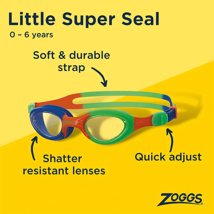 Schwimmbrille Little Super Seal Kids Orange-Grün Zoggs 461419ORGNCLR