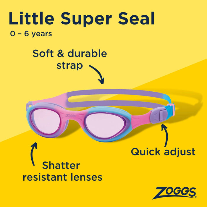 Schwimmbrille Kleine Super Robbe Kinder Pink-Lila Tönte-Pink Linsen Zoggs 461419PKPUTPK