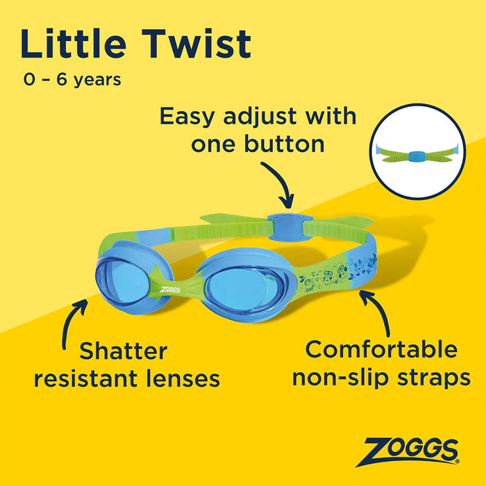 Schwimmbrille Little Twist Kids Blau-Grün Tönung-Blaue Linsen Zoggs 461421BLGNTBL