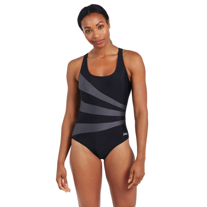 Einteiliger Badeanzug Sandon Scoopback Damen Schwarz Größe 42-XXL Zoggs 462553BK42
