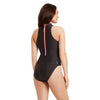 Einteiliger Badeanzug mit Reißverschluss Hoher Hals Damen Schwarz Größe 42-XXL Zoggs 462554BK42