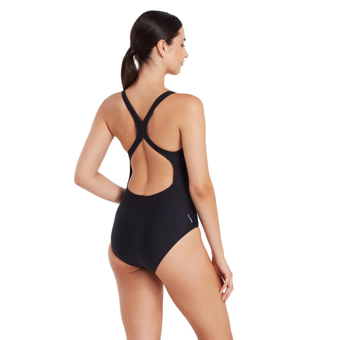 Einteiliger Badeanzug Cottesloe Flyback Damen Schwarz Größe 36-M Zoggs 462558BK36