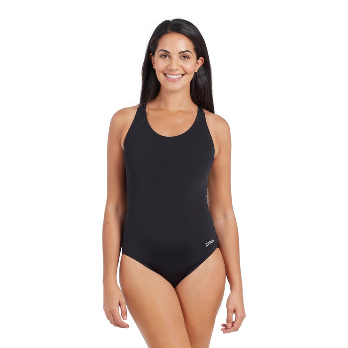 Einteiliger Badeanzug Cottesloe Flyback Damen Schwarz Größe 42-XXL Zoggs 462558BK42