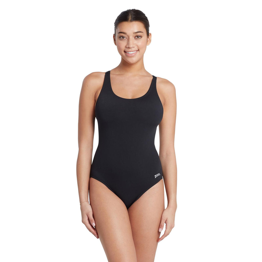 Einteiliger Badeanzug Cottesloe Flyback Damen Schwarz Größe 42-XXL Zoggs 462558BK42