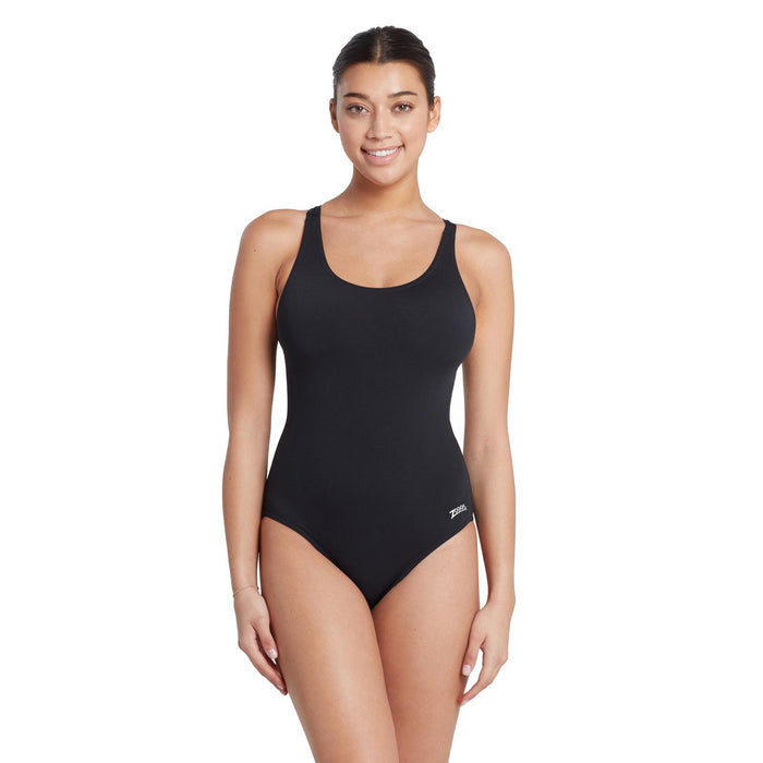 Einteiliger Badeanzug Cottesloe Flyback Damen Schwarz Größe 44-XXXL Zoggs 462558BK44
